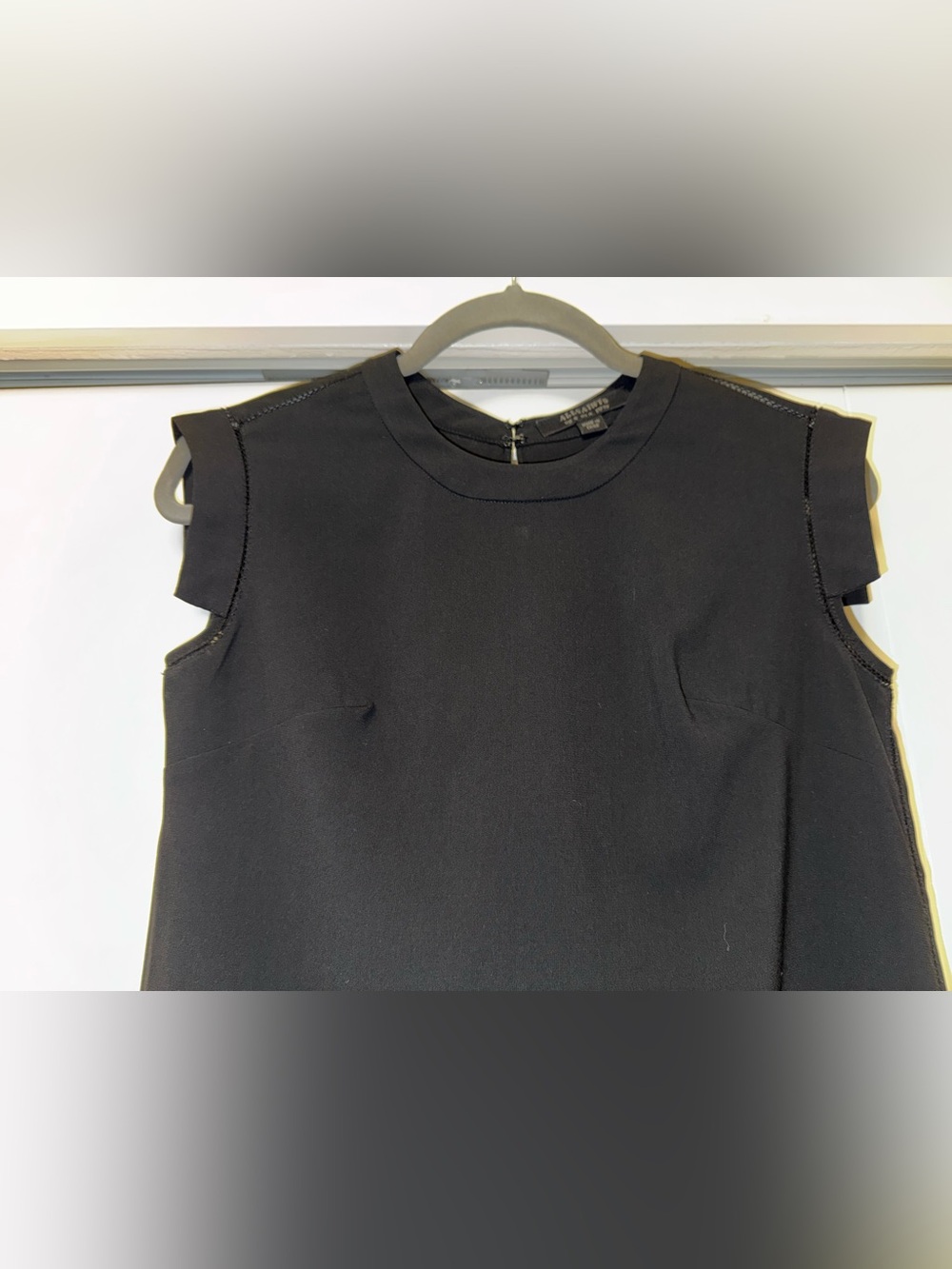 AllSaints Tonya Lew 100% Silk Little Black Dress Size UK 4 100% Silk Crepe